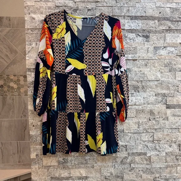 Colorful Geometric Patterned Dress - Picture 1 of 1